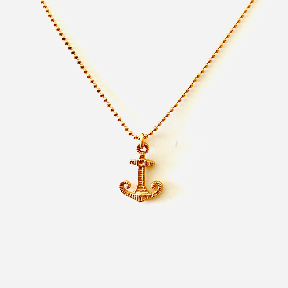 Anchor Necklace Catherine Weitzman Rose Gold Vermeil